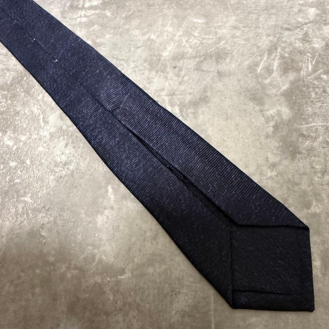 【✨極美品✨】BVLGARI ブルガリ ネクタイ ソリッド 無地 ネイビー 希少