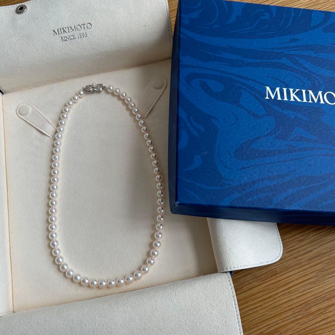 【美品・糸替え済】ミキモト　パールネックレス　約6.5-7.0㎜　約43㎝
