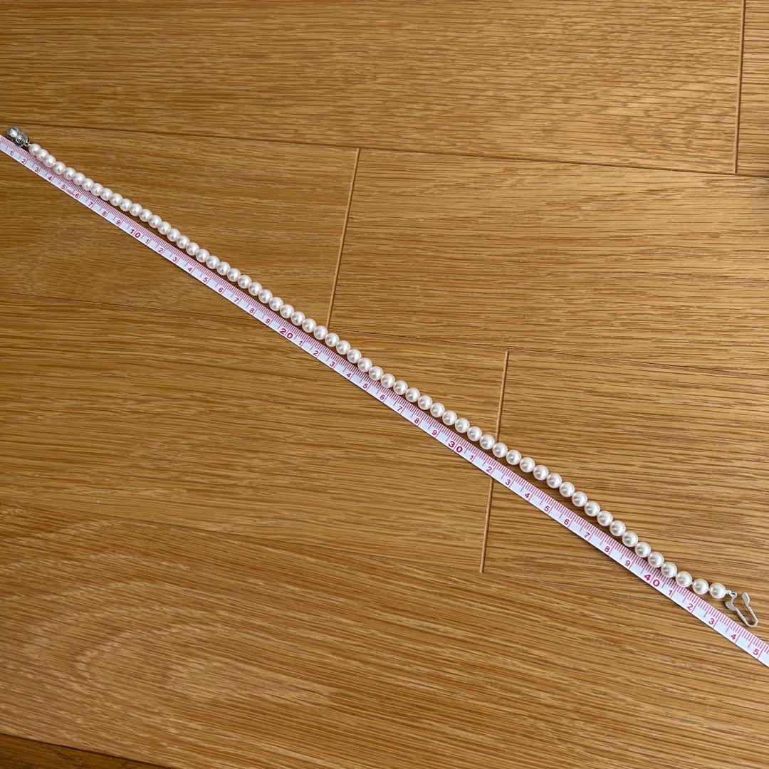 【美品・糸替え済】ミキモト　パールネックレス　約6.5-7.0㎜　約43㎝