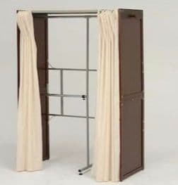 伸縮クローゼット　カーテン付き　DBR色