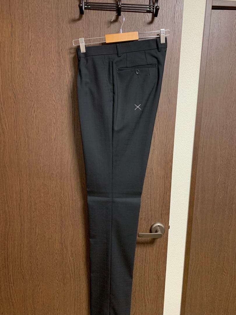 A7新品未使用！高級ニュージーランドウール100%ブラックシングルスーツ！