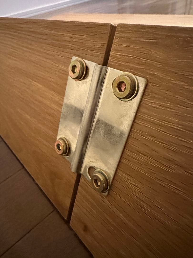 ダブルサイズ　木目調ローベッド　スノコタイプ