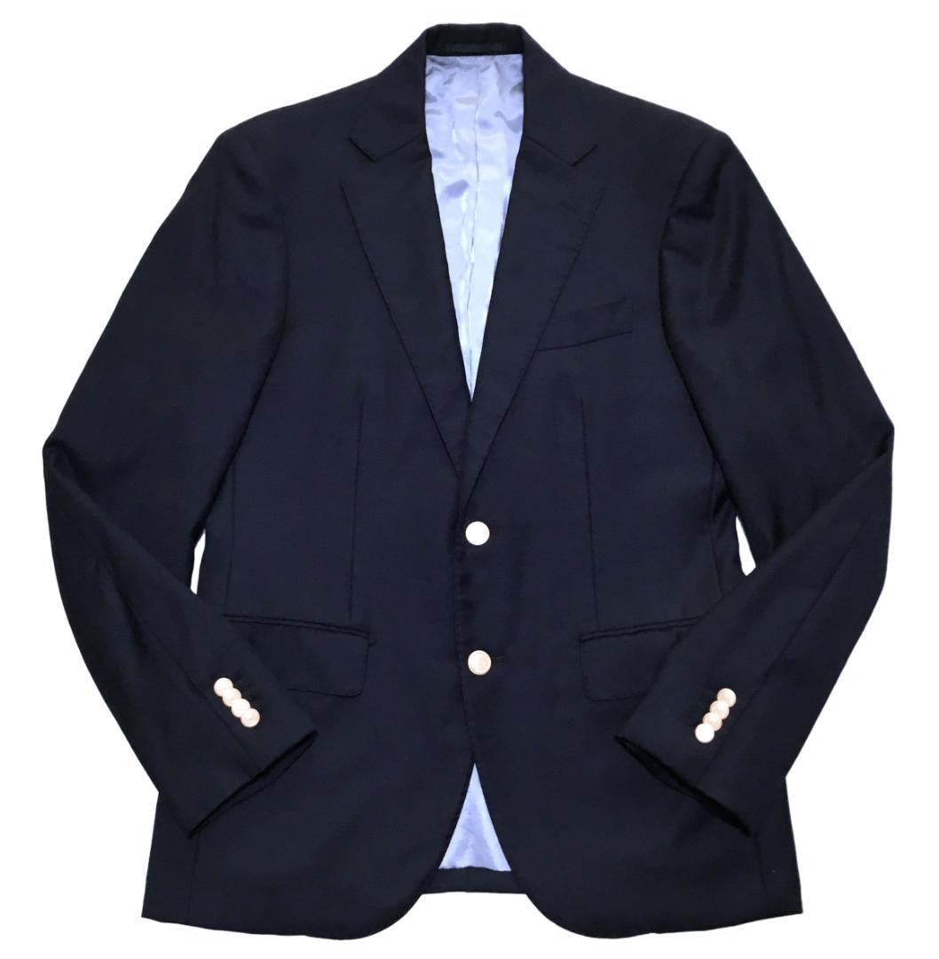 ロロピアーナ Super130's 生地 紺ブレザー A5 本切羽ダークネイビー