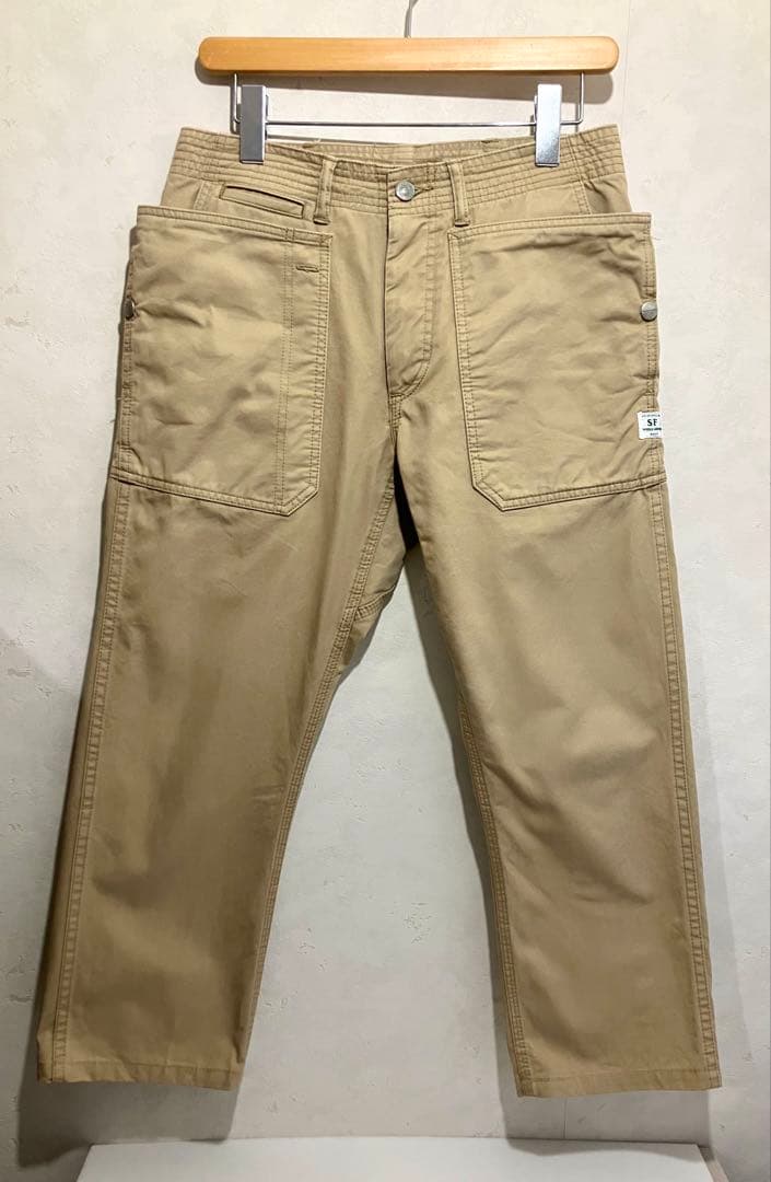 SASSAFRAS フォールリーフスプレイヤーパンツ ギャバジン生地使用