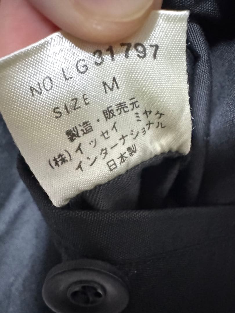 イッセイミヤケ　筆タグ　ノーカラージャケット