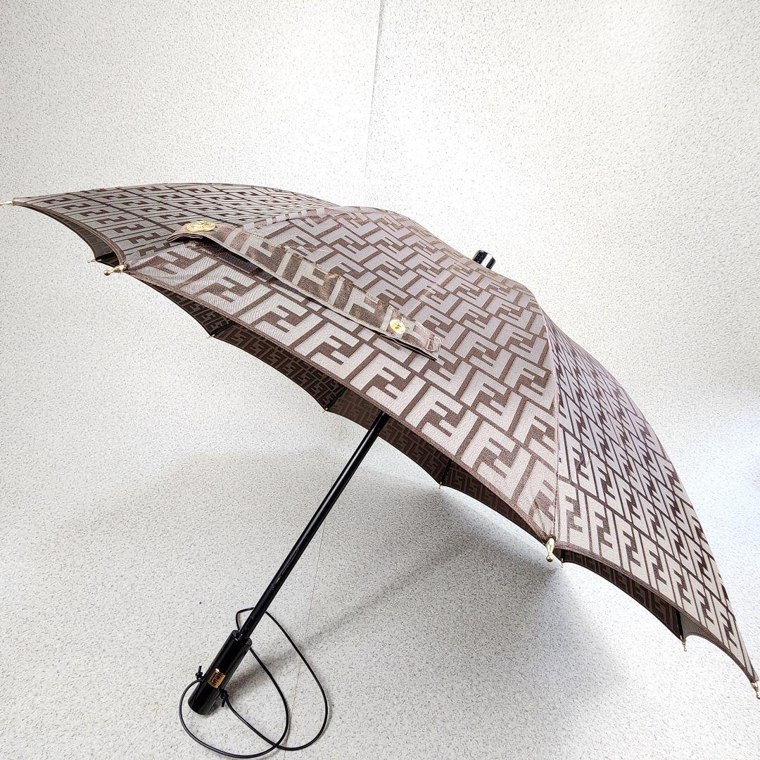 ⭐極美品⭐ FENDI ズッカ柄 長傘 雨傘 日傘 FFロゴ FF金具