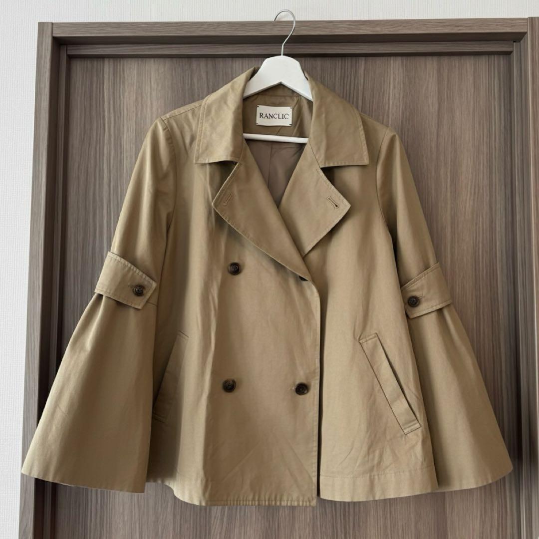 ジャケット・アウター RANCLIC bell sleeve short trench coat