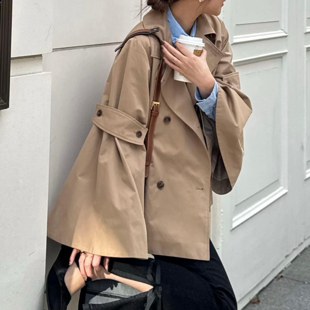 ジャケット・アウター RANCLIC bell sleeve short trench coat