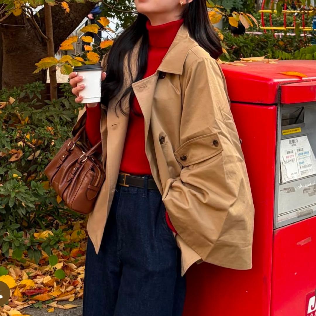 ジャケット・アウター RANCLIC bell sleeve short trench coat