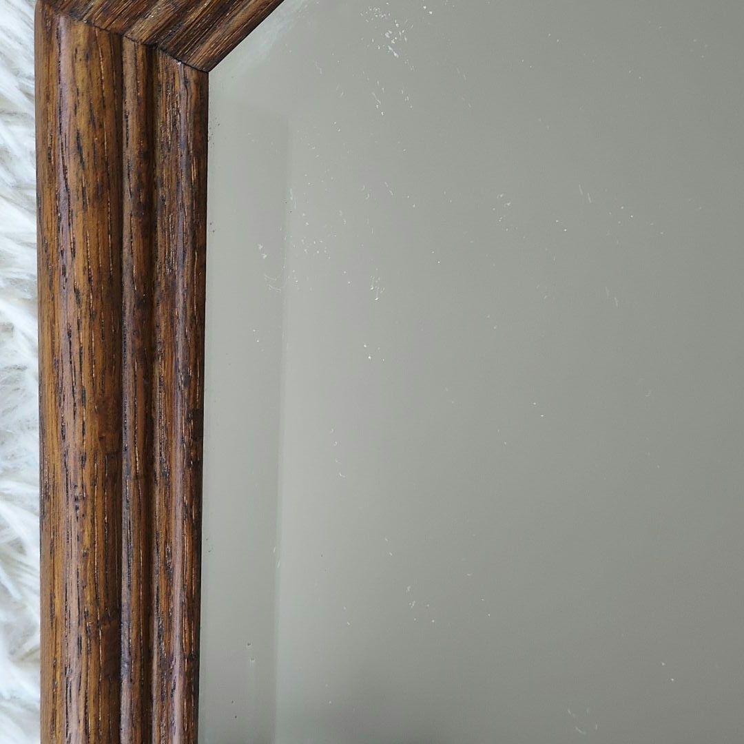 ヴィンテージ 起立木工 オーク材 壁掛けミラー