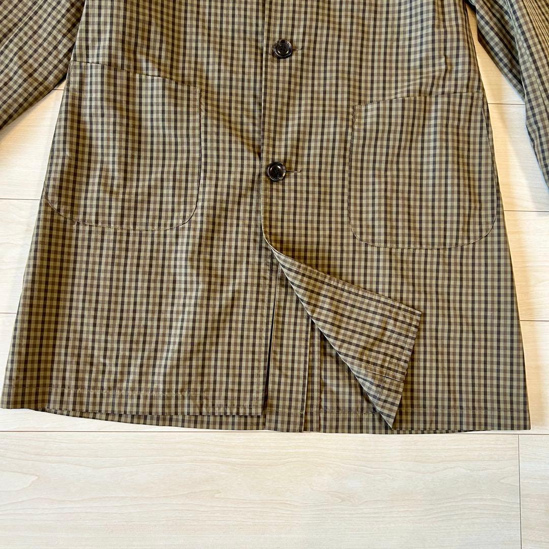 DANTON ダントン ナイロンタフタステンカラー　チェック スプリングコート