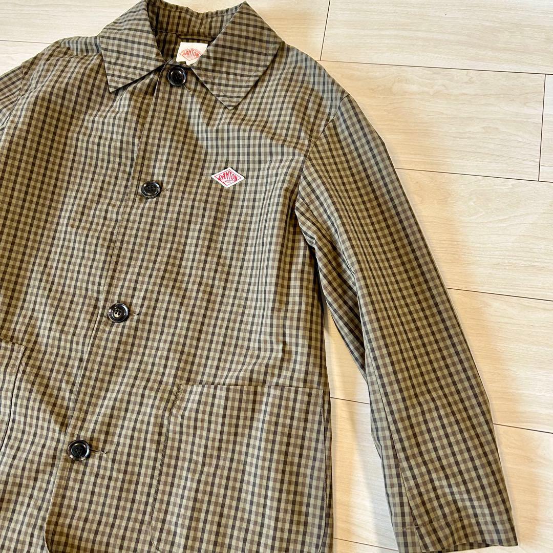 DANTON ダントン ナイロンタフタステンカラー　チェック スプリングコート