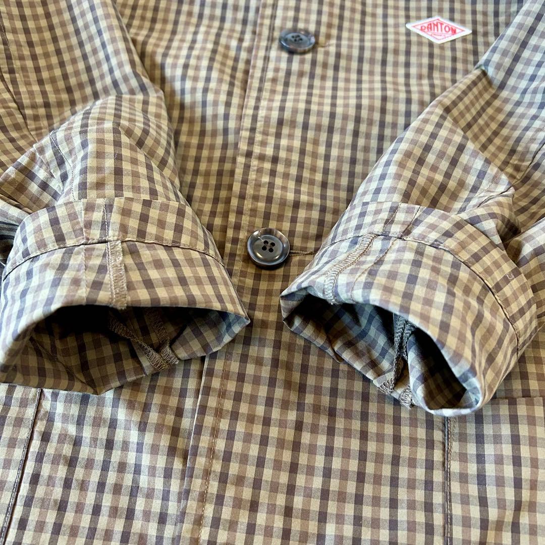 DANTON ダントン ナイロンタフタステンカラー　チェック スプリングコート