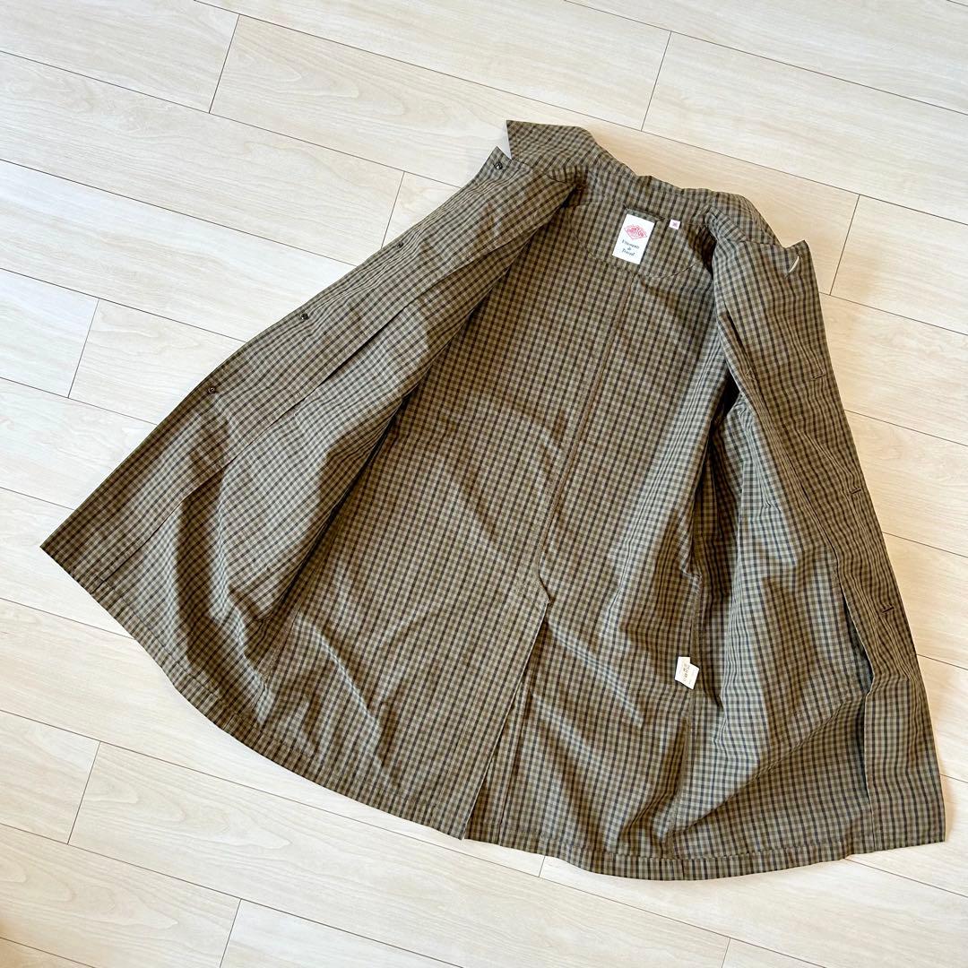 DANTON ダントン ナイロンタフタステンカラー　チェック スプリングコート