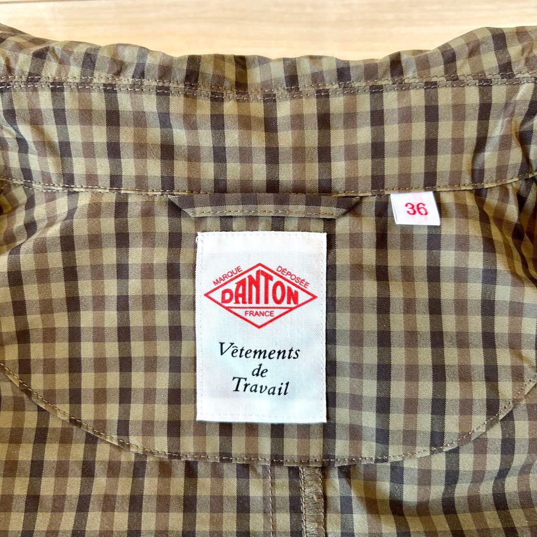 DANTON ダントン ナイロンタフタステンカラー　チェック スプリングコート