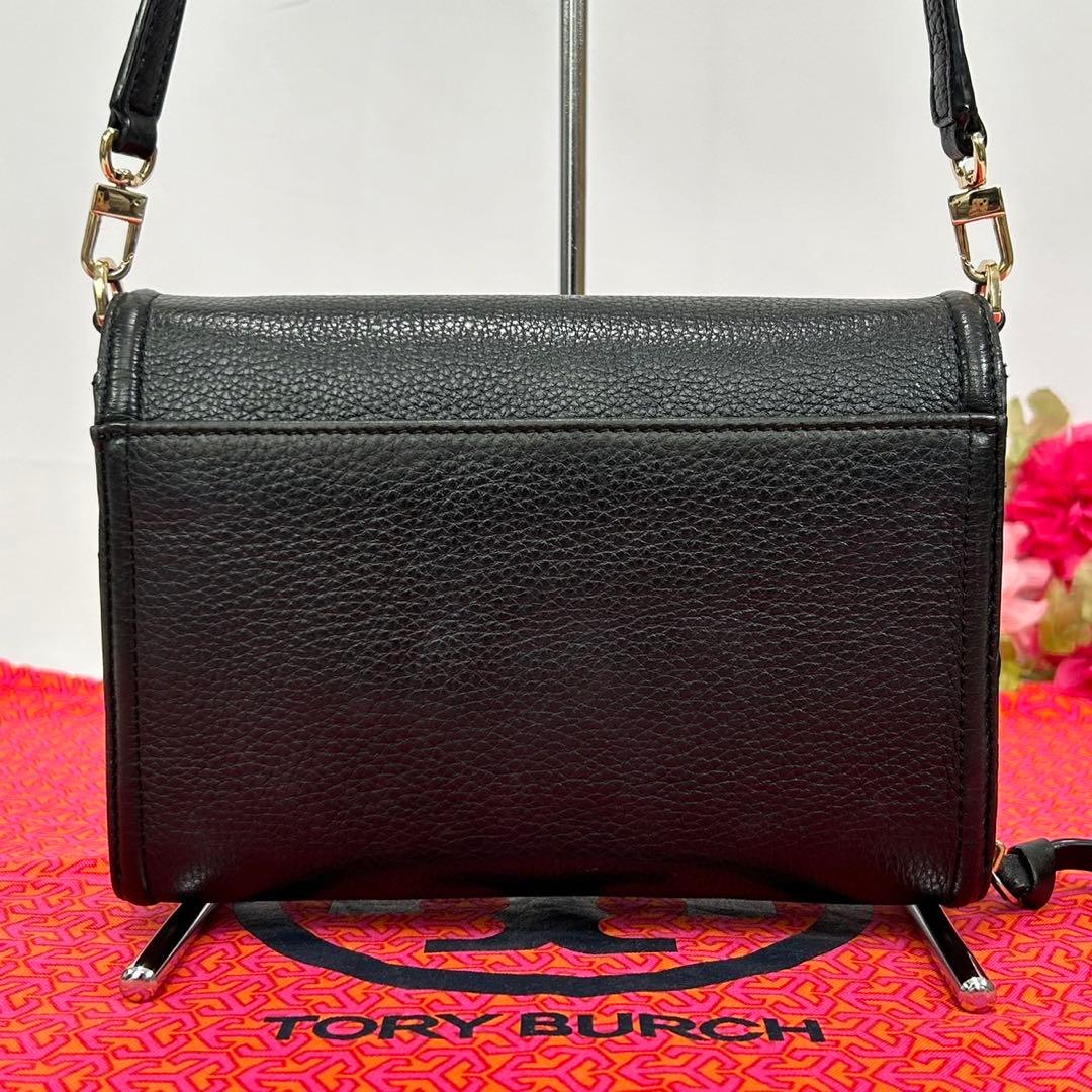 【極美品】トリーバーチ 2way ショルダーウォレット レザー 肩掛け 黒