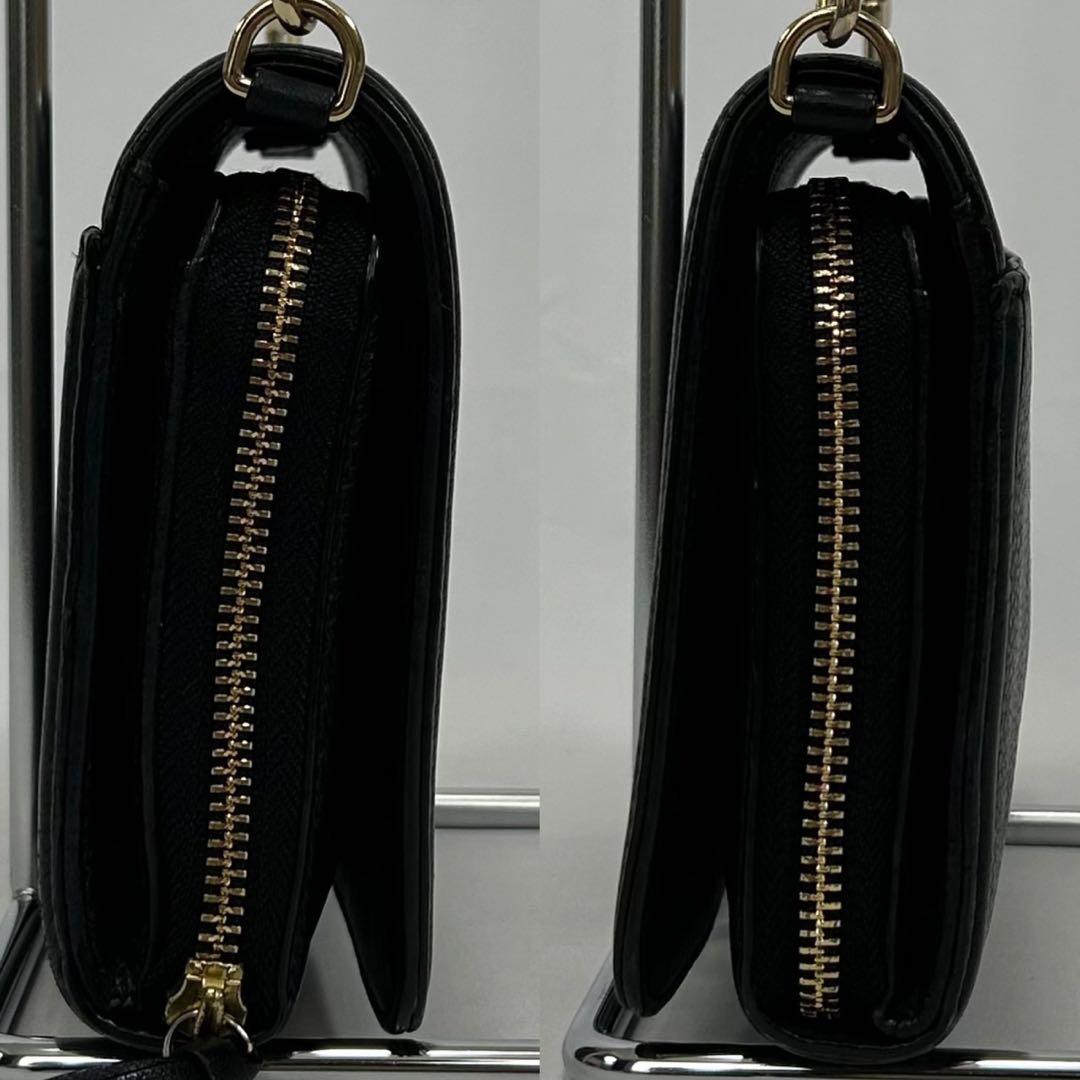 【極美品】トリーバーチ 2way ショルダーウォレット レザー 肩掛け 黒