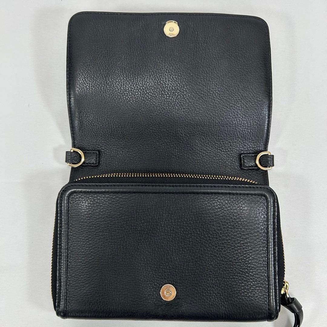 【極美品】トリーバーチ 2way ショルダーウォレット レザー 肩掛け 黒