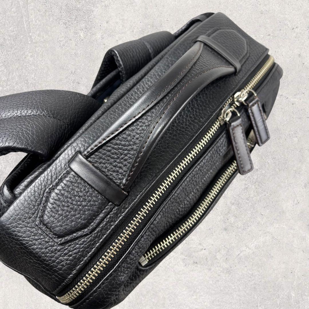 Jocファイブウッズ GRAIN レザー 3way リュック 黒　シボ