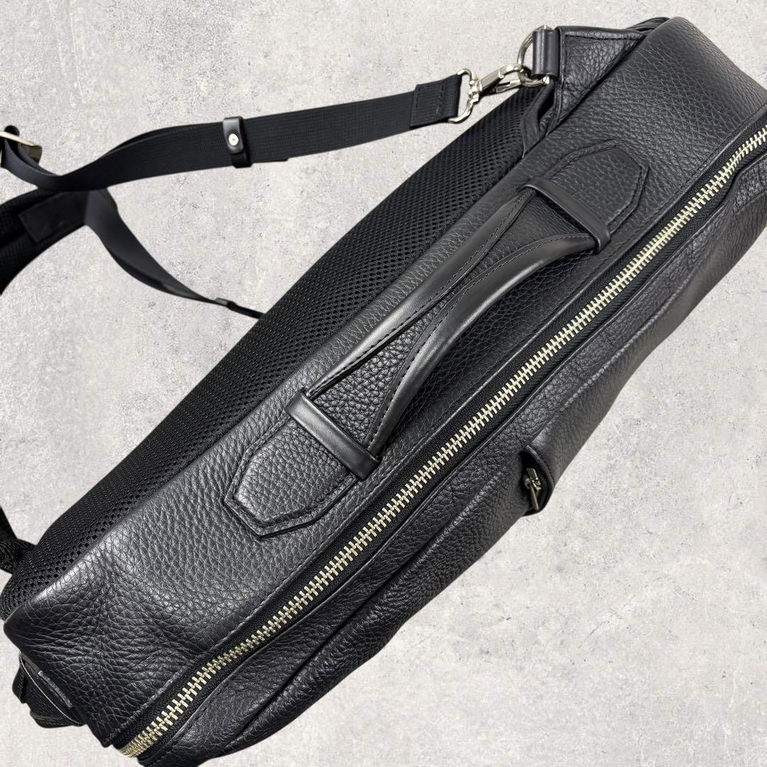 Jocファイブウッズ GRAIN レザー 3way リュック 黒　シボ