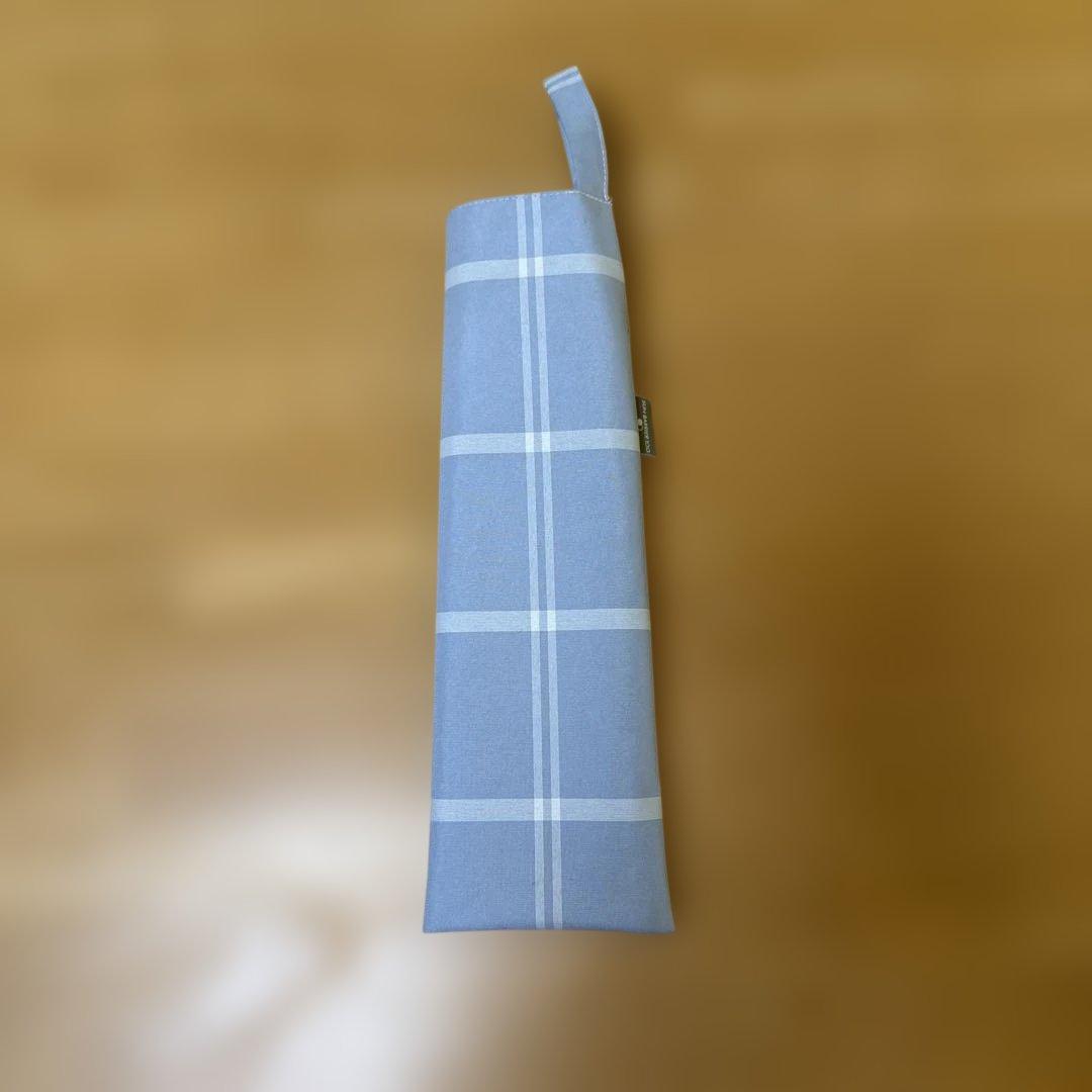 サンバリア 2段折コンパクト、チェック(ブルー)