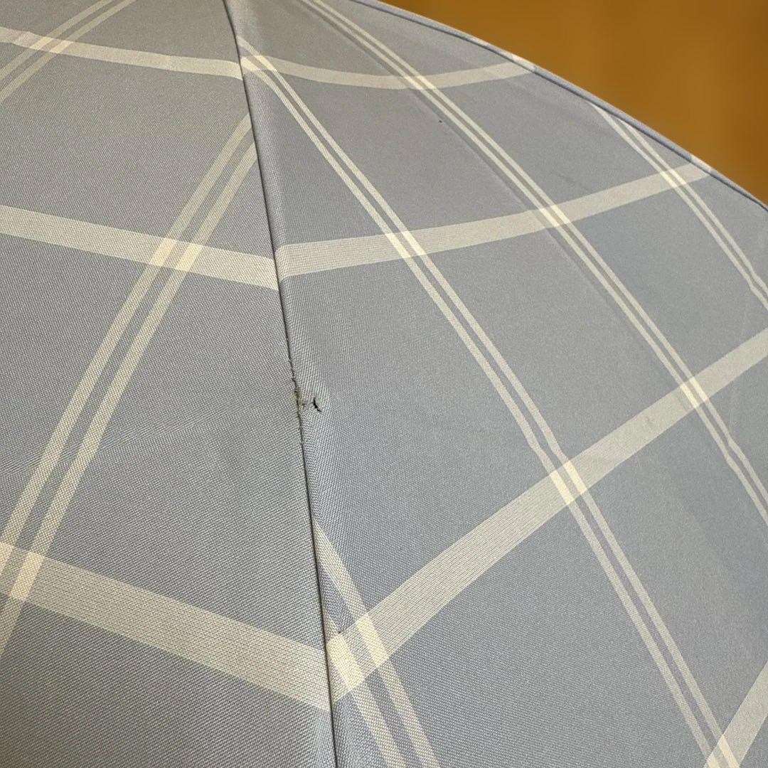 サンバリア 2段折コンパクト、チェック(ブルー)