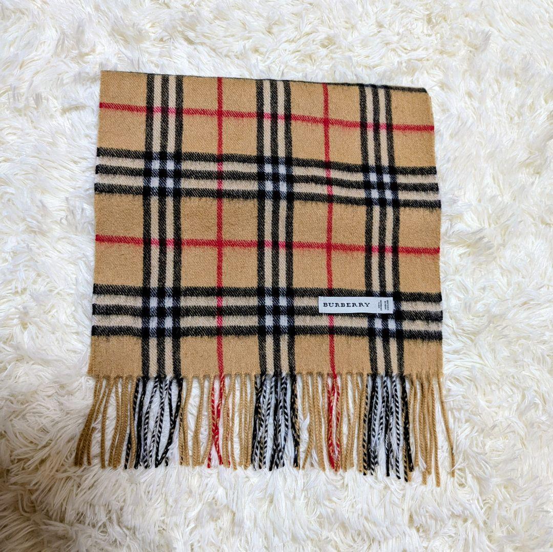 【美品】バーバリー ノバチェック カシミヤ100% マフラー スコットランド製