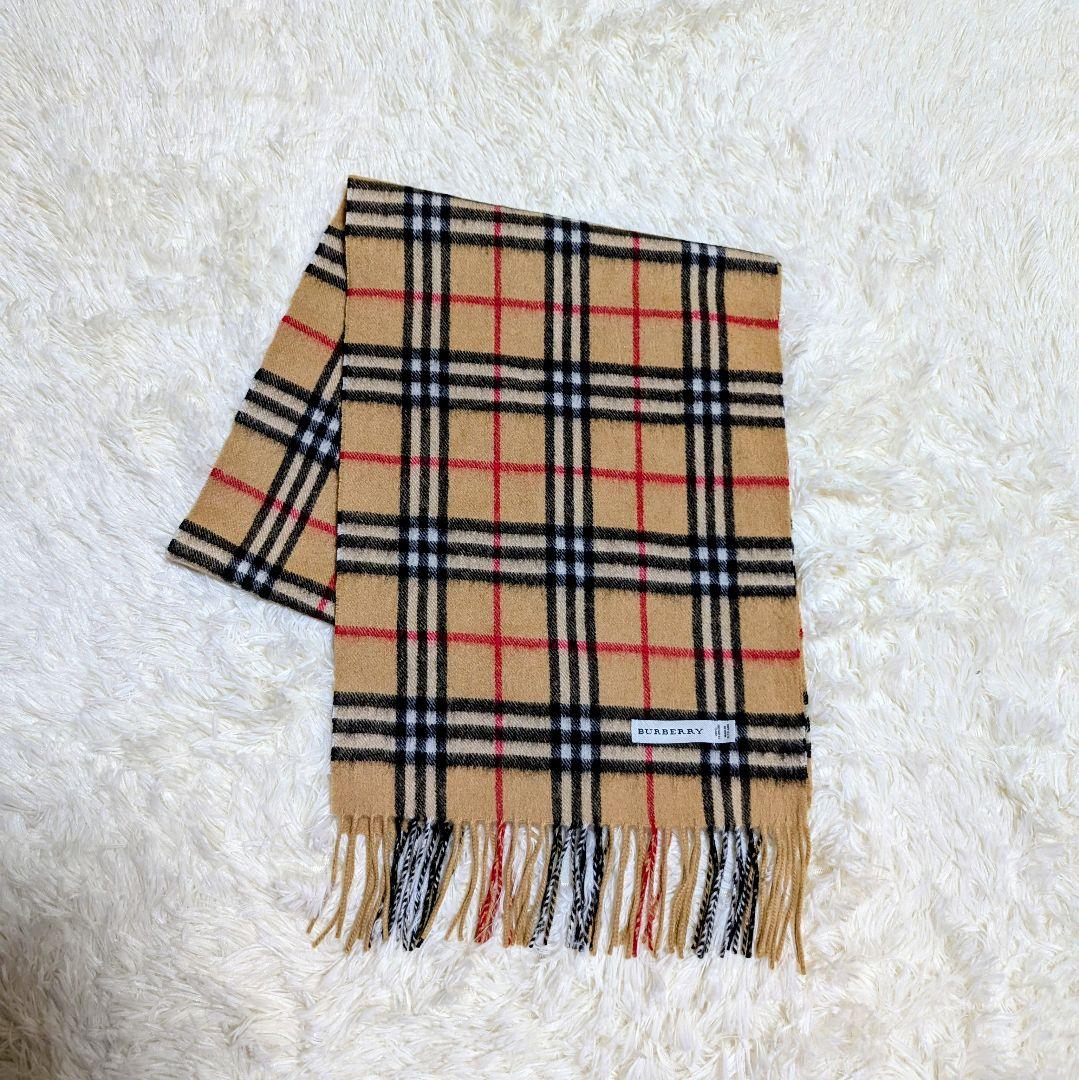 【美品】バーバリー ノバチェック カシミヤ100% マフラー スコットランド製