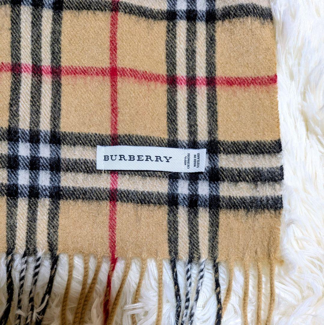 【美品】バーバリー ノバチェック カシミヤ100% マフラー スコットランド製