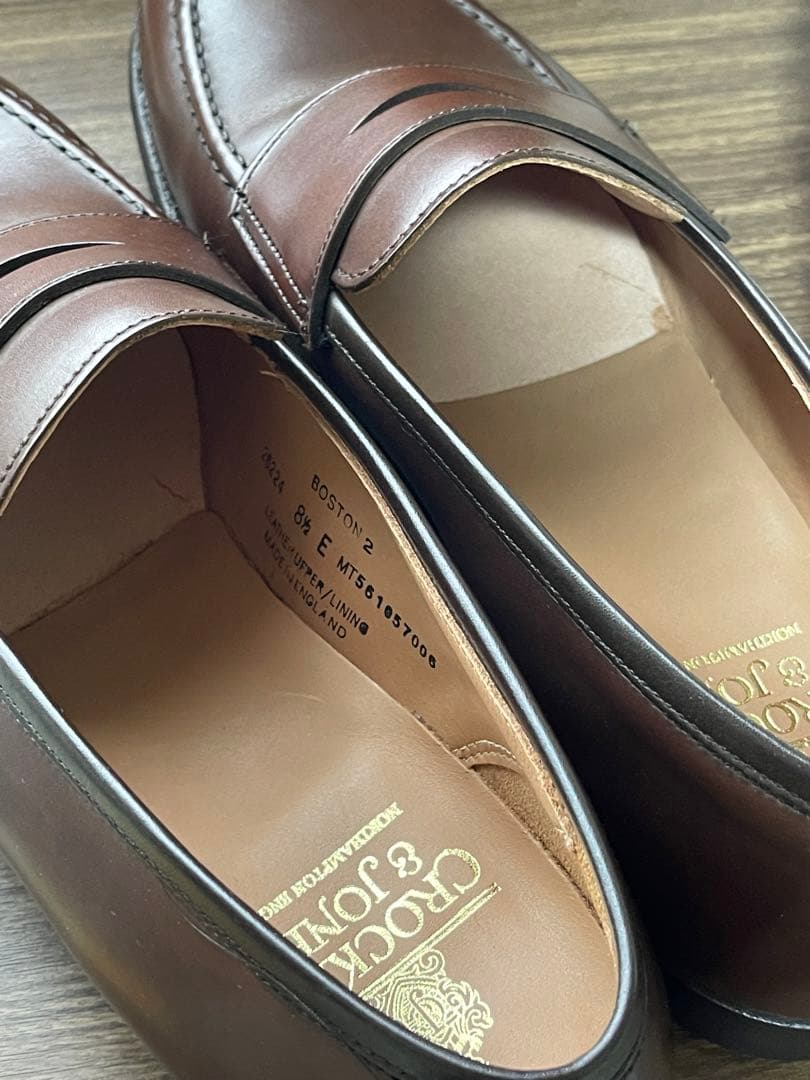 新品未使用シューツリー付CROCKETT&JONES Boston2ブラウン