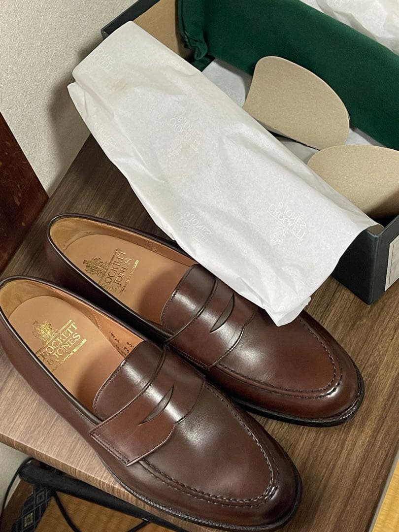 新品未使用シューツリー付CROCKETT&JONES Boston2ブラウン