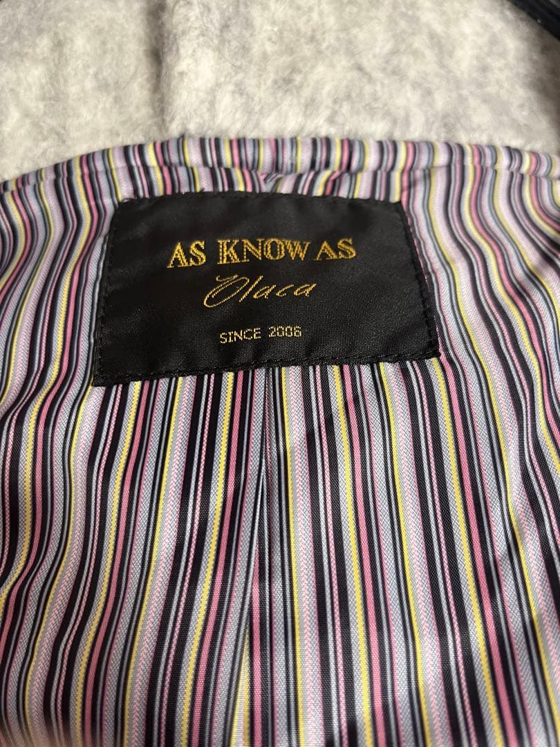 AS KNOW AS オオラカ　グレー ロングコート