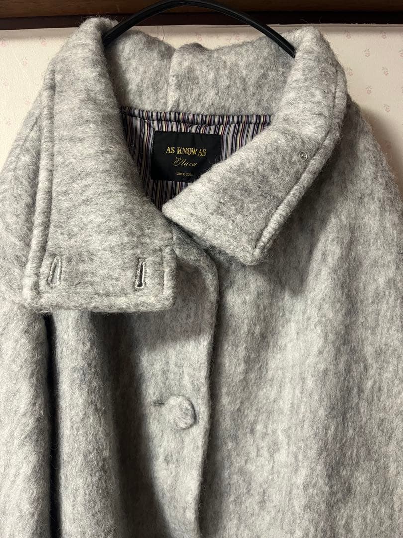 AS KNOW AS オオラカ　グレー ロングコート