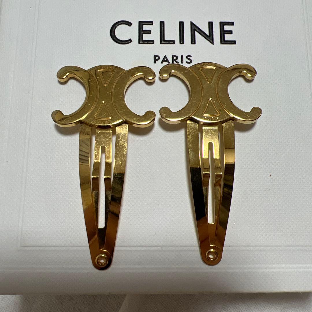 CELINE トリオンフ　 ヘアクリップ　ゴールド
