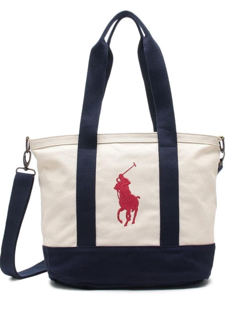 新品未使用[ポロラルフローレン]トートBIG PONY コットンショルダー