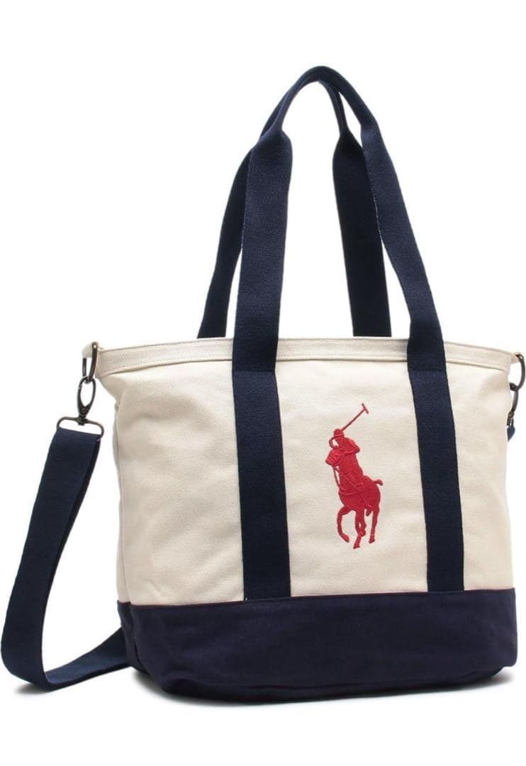 新品未使用[ポロラルフローレン]トートBIG PONY コットンショルダー