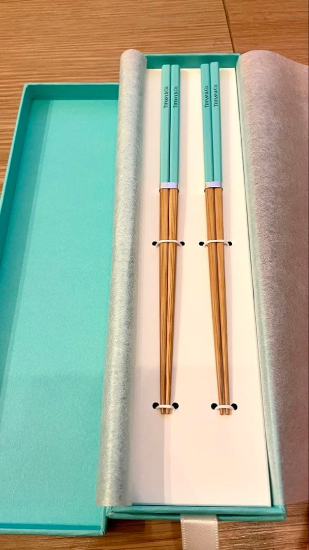 Tiffany ミントグリーン 竹製箸 2本セット