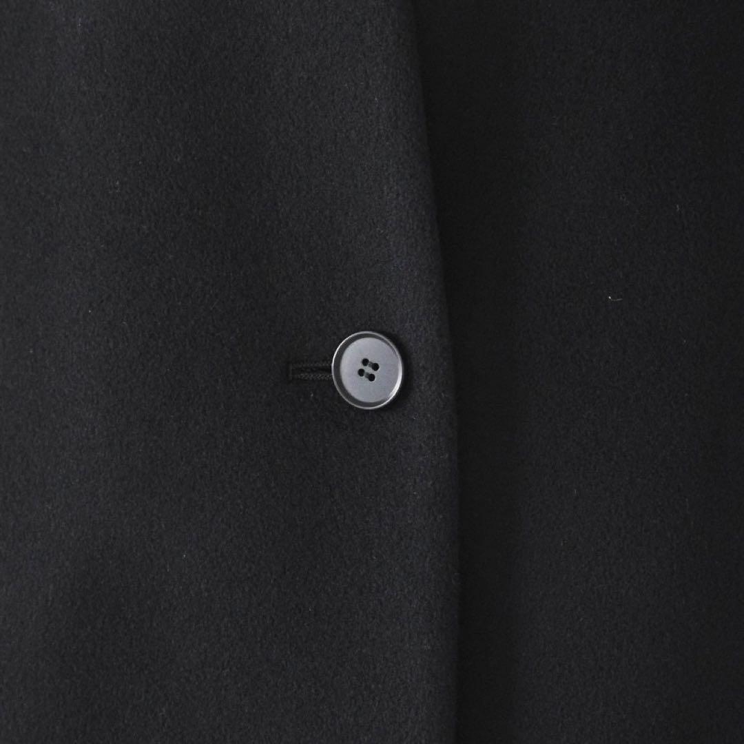 【最終価格♡2025AW新品♡01S】アンタイトルカシミヤ混ノーカラーコート黒