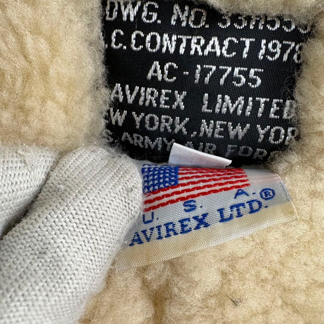 USA製✨AVIREX ムートンフライトジャケット　ボア　B3 サイズ38 M