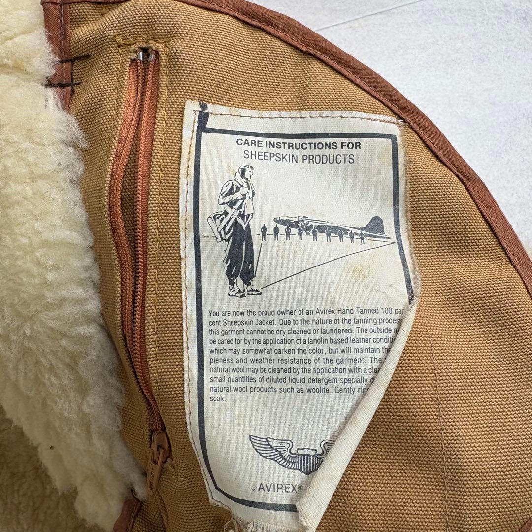 USA製✨AVIREX ムートンフライトジャケット　ボア　B3 サイズ38 M