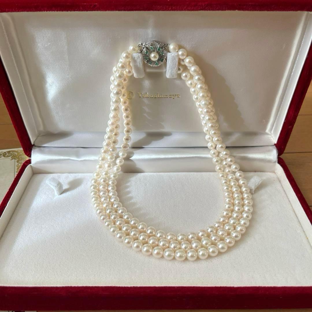 高島屋　購入品　3連パールネックレス 当時の定価　53万円