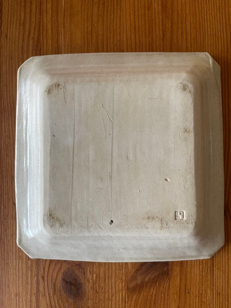 伊藤環　白泥灰釉デコプレート　隅切八角皿