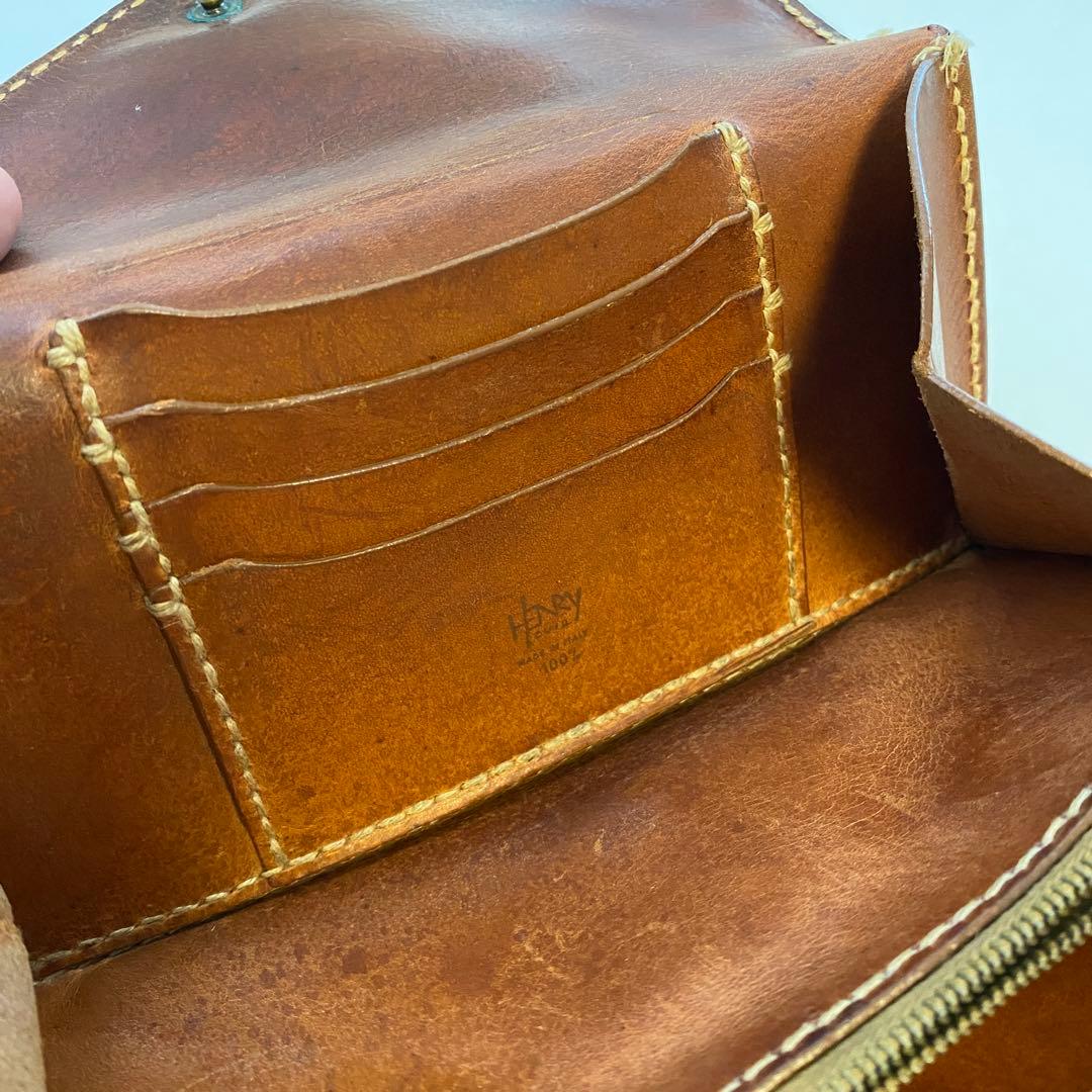 廃番 希少 HENRY CUIR アンリークイール ステッチ 長財布 レザー