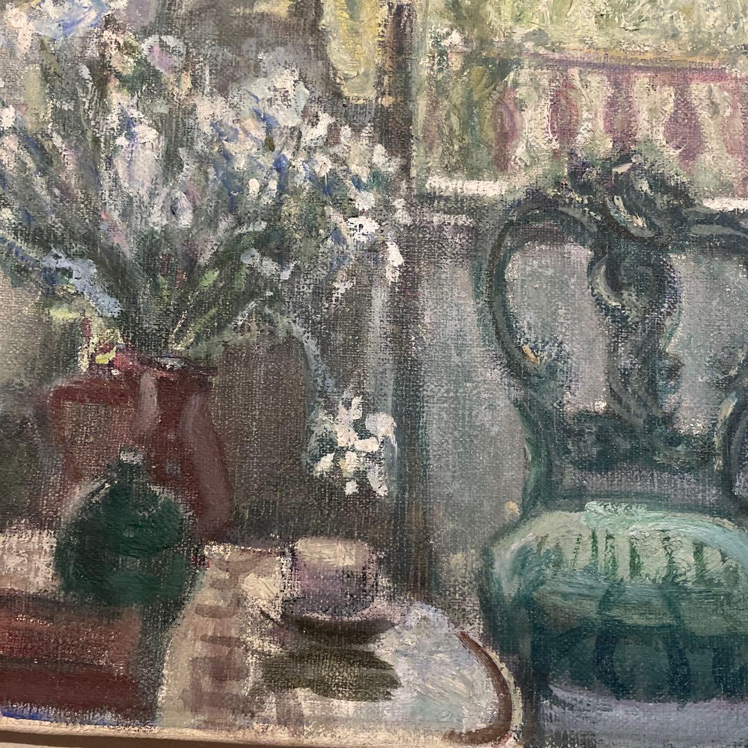 油彩画　遠山清　爽涼　ビンテージ絵画　1942年