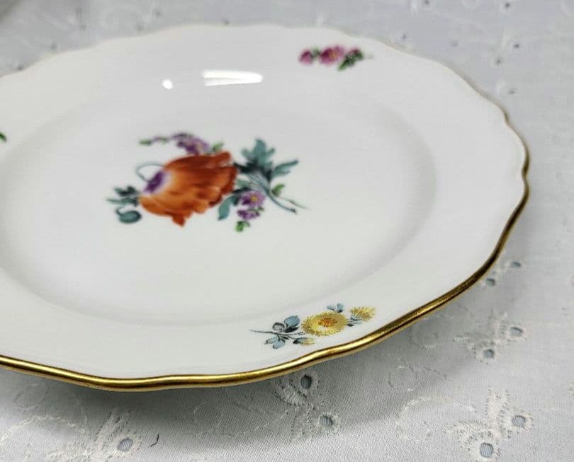 美品✨オールド マイセン ベーシックフラワー 2つ花 プレート 18cm皿 花③