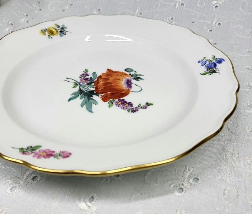 美品✨オールド マイセン ベーシックフラワー 2つ花 プレート 18cm皿 花③