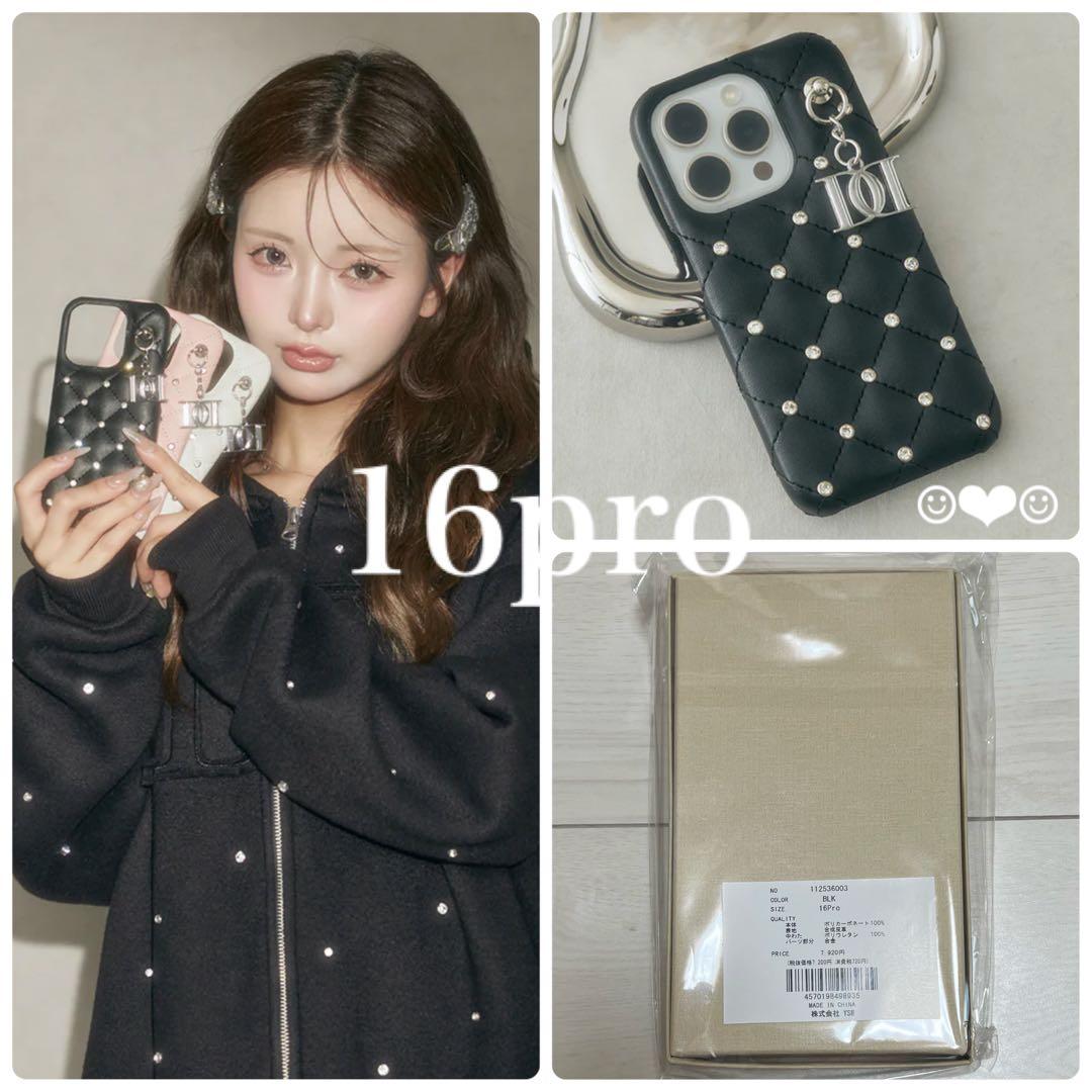 Darich♡キルティングビジューDDチャームiPhoneケース♡16pro