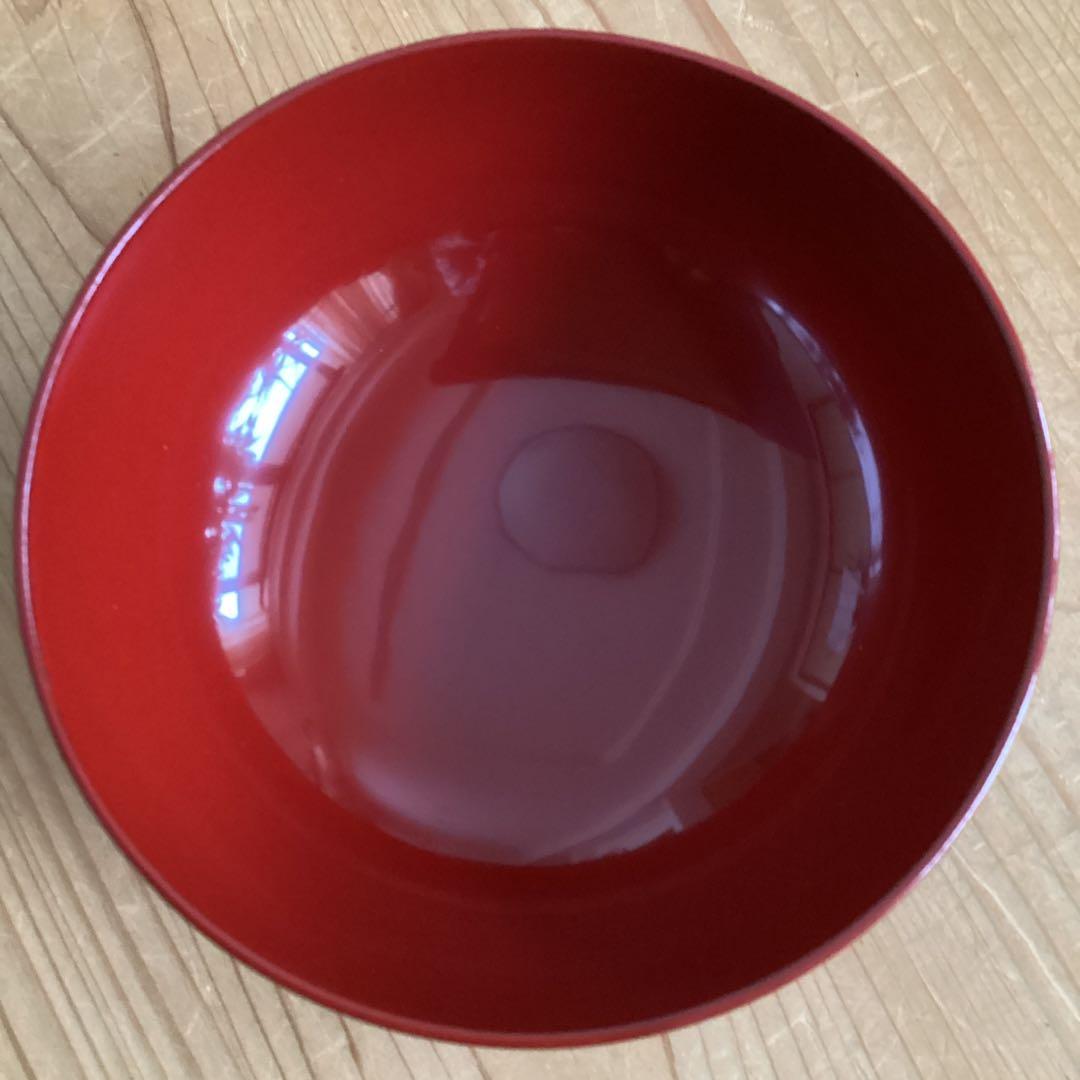 漆器　浄法寺塗　汁椀　５客　本朱　坂田漆器店　木製