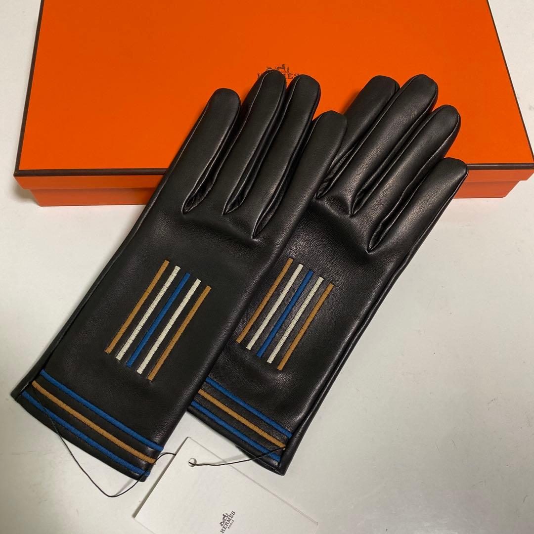 新品未使用 HERMES エルメス ブラック手袋 6½