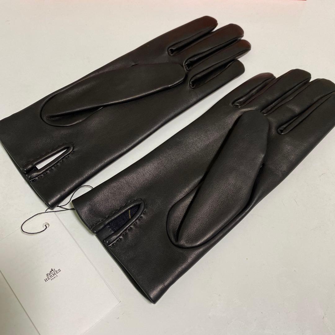 新品未使用 HERMES エルメス ブラック手袋 6½
